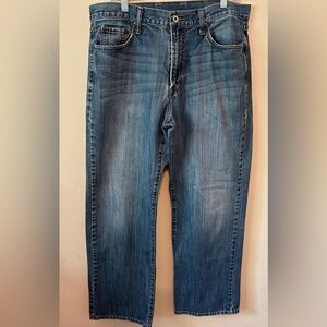 Lucky Brand Men's 181‎ Relaxed Straight Medium Wash Denim Jeans Size 36x30
